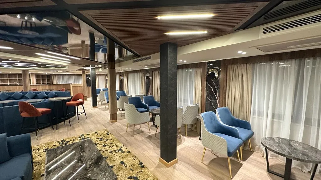 Lounge aboard the Royal Elite Nile cruise